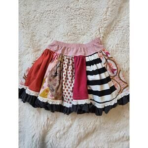 Persnickety Colorful Boho Patchwork Ruffle twirl skirt girls size 7